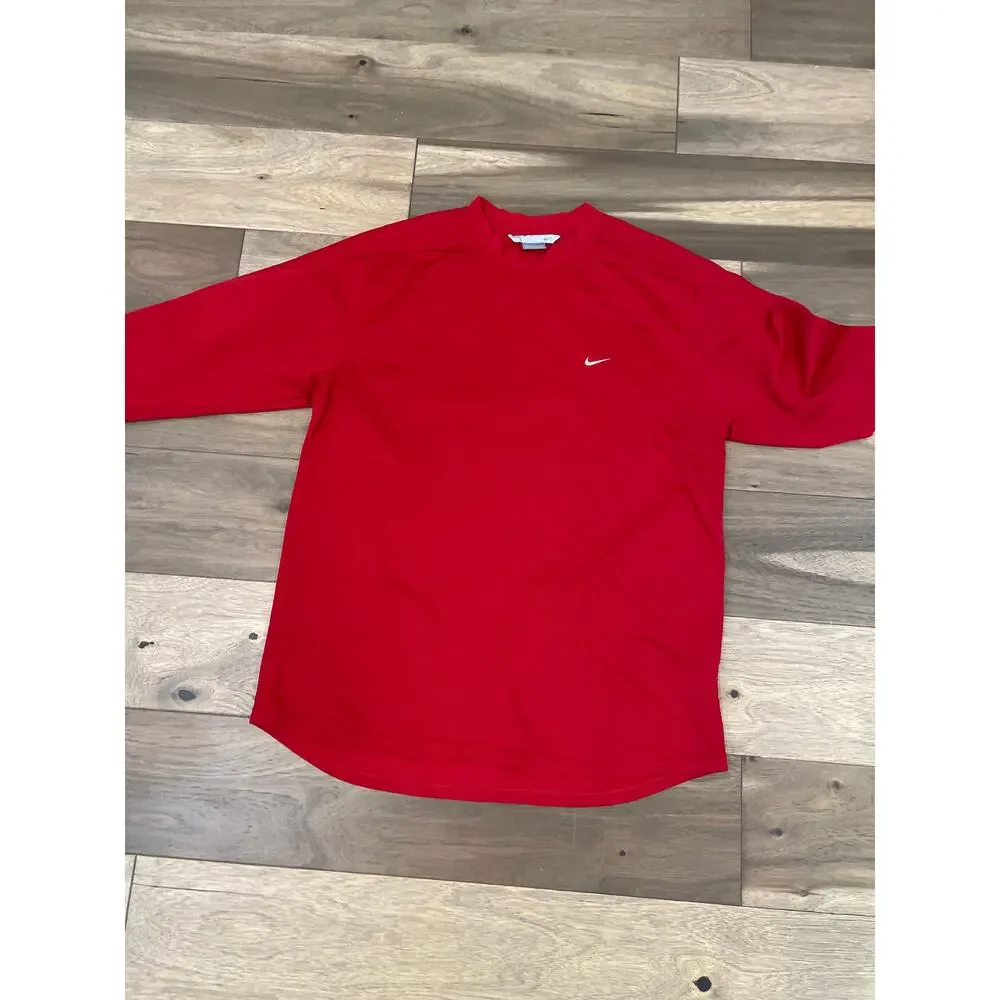 Nike Long Sleeve High‑Low Hem Top Size XL Red Activewear